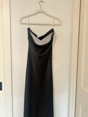 Black Formal Dress with Silver Sequin Detail